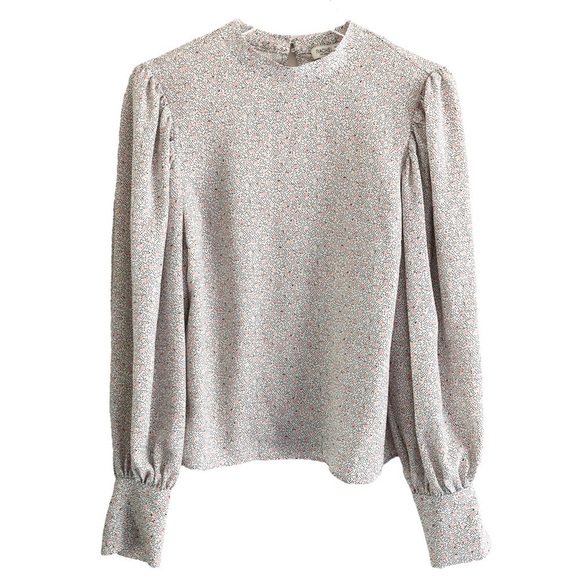 Rachel Zoe Floral Polka Dot Print Long Sleeve Blouse Size Small - Picture 1 of 5